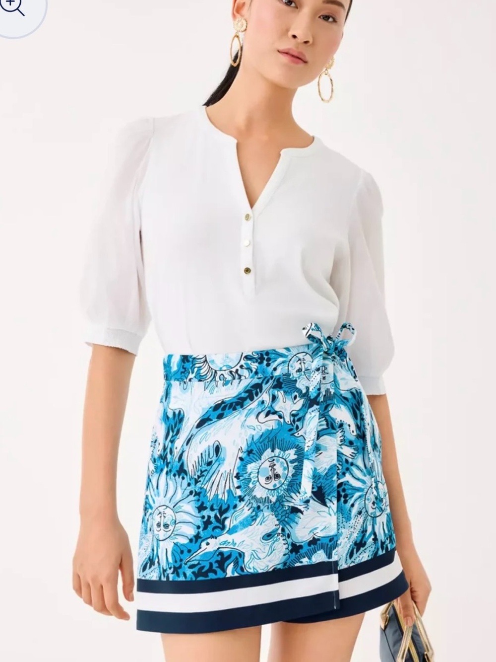 NWT Lilly Pulitzer Kenlyn High Rise Mini Skort Belleville Blue print, size 14